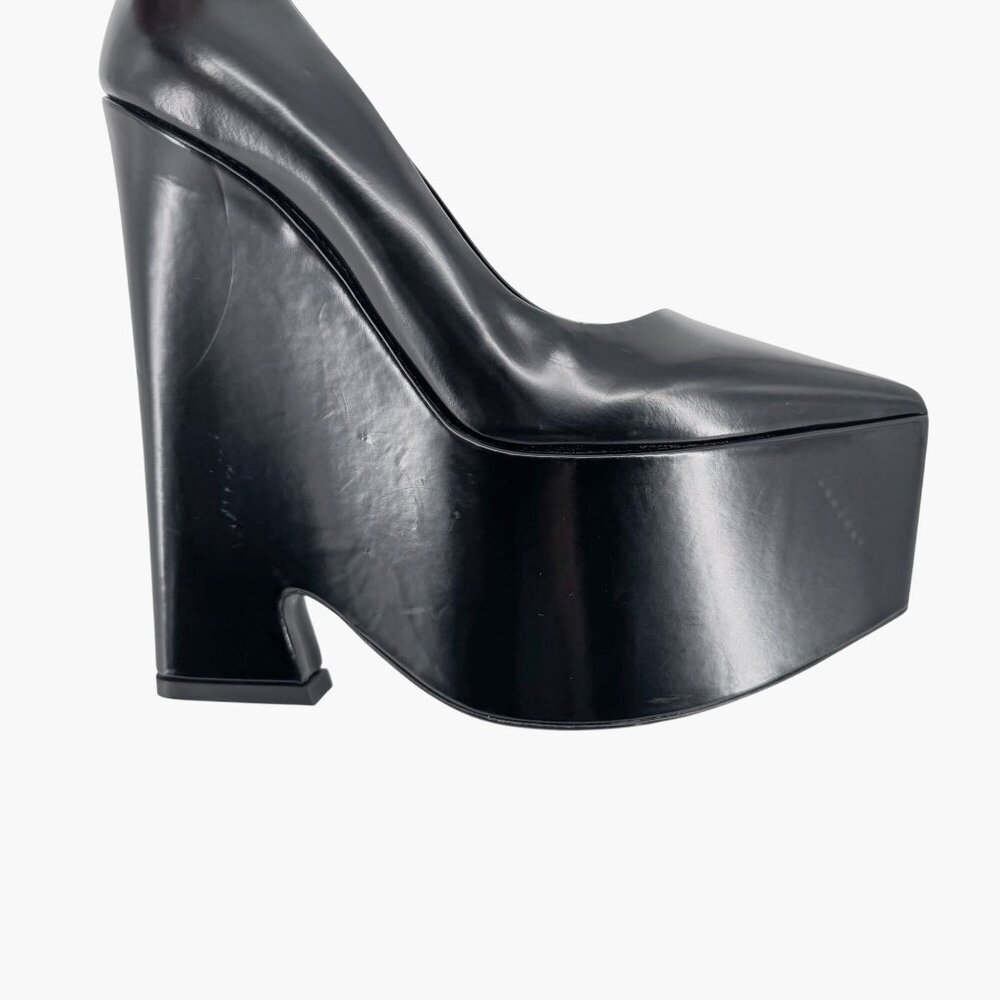 Versace Black Patent Platform Pumps - Picture 10 of 16